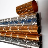 24mm colorful engraved Carved knurled aluminum tube for curtain rod for clothes hanging rod